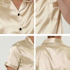 Allegra K Men's Nightwear Short Sleeve Top And Pants Summer Sleepwears Satin Pajama Sets 38 Allegra K Men's Nightwear Short Sleeve Top And Pants Summer Sleepwears Satin Pajama Sets