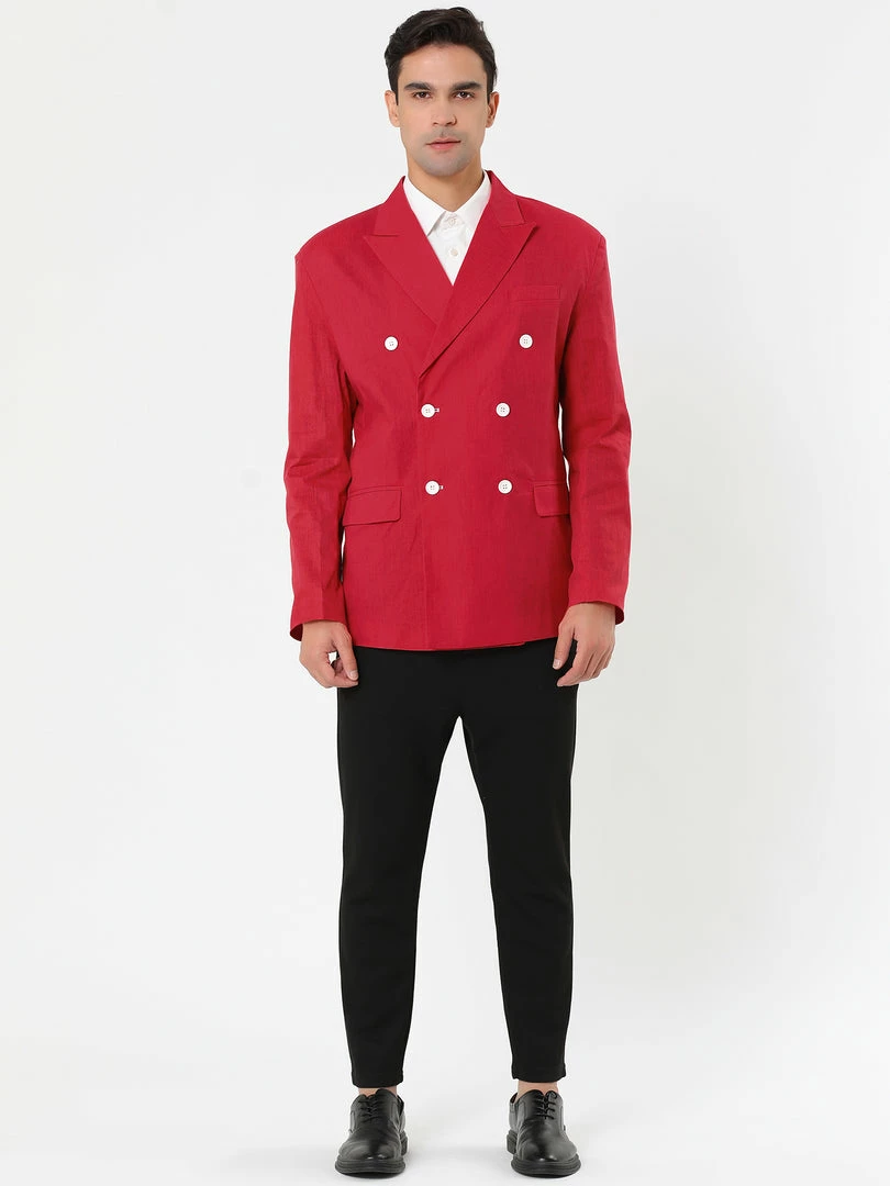 Allegra K Men's Casual Bussiness Suit Sport Coats Slim Fit Double Breast Dress Blazer 5 Allegra K Men's Casual Bussiness Suit Sport Coats Slim Fit Double Breast Dress Blazer