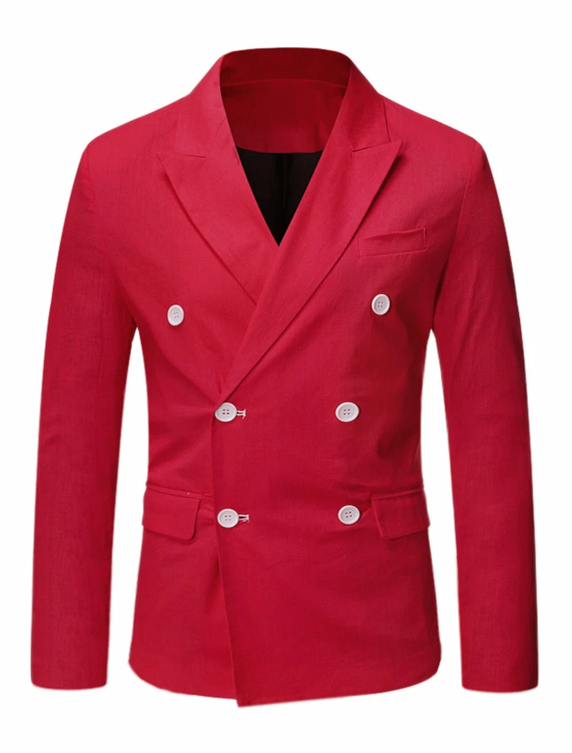 Allegra K Men's Casual Bussiness Suit Sport Coats Slim Fit Double Breast Dress Blazer 4 Allegra K Men's Casual Bussiness Suit Sport Coats Slim Fit Double Breast Dress Blazer