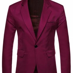 Allegra K Men's Bussiness Casual Sport Coats Slim Fit One Button Dress Blazer