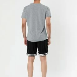 Allegra K Men's Sportswear Short Sleeve V Neck Tshirt And Shorts Zipper Deco Joggers Sleepwear Pajama