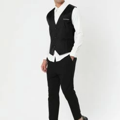 Allegra K Men's Slim Fit Suit Vest Business Formal Dress Waistcoat Vests 37 Allegra K Men's Slim Fit Suit Vest Business Formal Dress Waistcoat Vests