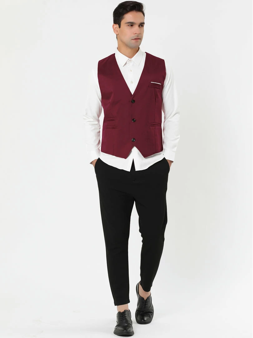 Allegra K Men's Slim Fit Suit Vest Business Formal Dress Waistcoat Vests 9 Allegra K Men's Slim Fit Suit Vest Business Formal Dress Waistcoat Vests