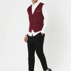 Allegra K Men's Slim Fit Suit Vest Business Formal Dress Waistcoat Vests 33 Allegra K Men's Slim Fit Suit Vest Business Formal Dress Waistcoat Vests
