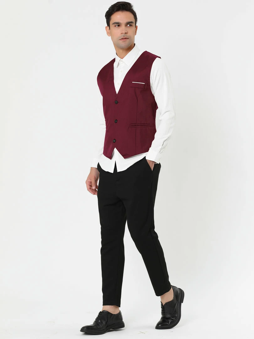 Allegra K Men's Slim Fit Suit Vest Business Formal Dress Waistcoat Vests 10 Allegra K Men's Slim Fit Suit Vest Business Formal Dress Waistcoat Vests