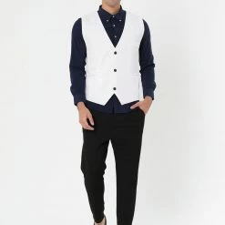 Allegra K Men's Slim Fit Suit Vest Business Formal Dress Waistcoat Vests 28 Allegra K Men's Slim Fit Suit Vest Business Formal Dress Waistcoat Vests