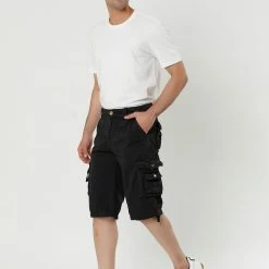 Allegra K Men's Cargo Shorts Regular Fit Twill Work Shorts Pants W Pockets