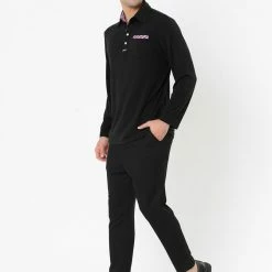 Allegra K Men's Casual Long Sleeve Plaid Collar Polos Shirt With Pockets