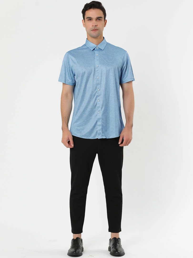 Allegra K Men's Short Sleeve Button Down Pattern Casual Printed Dress Shirt 11 Allegra K Men's Short Sleeve Button Down Pattern Casual Printed Dress Shirt