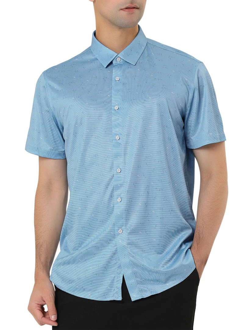 Allegra K Men's Short Sleeve Button Down Pattern Casual Printed Dress Shirt 9 Allegra K Men's Short Sleeve Button Down Pattern Casual Printed Dress Shirt