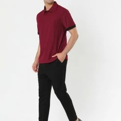 Allegra K Tops Men Summer Golf Shirt Contrast Color Short Sleeves Regular Fit Polo 122 Allegra K Tops Men Summer Golf Shirt Contrast Color Short Sleeves Regular Fit Polo