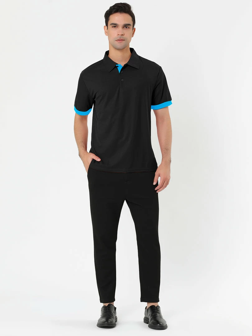 Allegra K Tops Men Summer Golf Shirt Contrast Color Short Sleeves Regular Fit Polo 57 Allegra K Tops Men Summer Golf Shirt Contrast Color Short Sleeves Regular Fit Polo