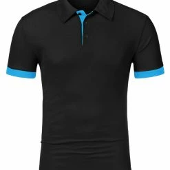 Allegra K Tops Men Summer Golf Shirt Contrast Color Short Sleeves Regular Fit Polo 116 Allegra K Tops Men Summer Golf Shirt Contrast Color Short Sleeves Regular Fit Polo