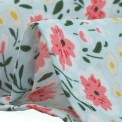 Allegra K Women's Ruffle Front V-Neck Short Puff Sleeve A-Line Mini Floral Dress