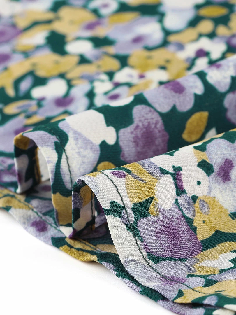 Allegra K Women's Tie Neck Chiffon Long Sleeves Vintage Floral Print Belted Dress 9 Allegra K Women's Tie Neck Chiffon Long Sleeves Vintage Floral Print Belted Dress