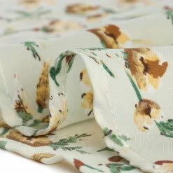 Allegra K Women's Ruffle Neck Tie Front Geometric Pattern Slashed Sleeve Button Work Top Blouse