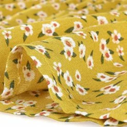 Allegra K Women's Ruffle Neck 3/4 Sleeve A-Line Vintage Floral Tiered Dress