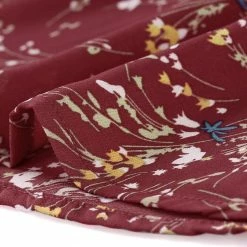 Allegra K Women's Pleated V-neck Long Sleeve Floral Faux Pocket Shirt Blouse