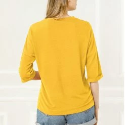 Allegra K Drop Shoulder 3/4 Sleeves Horse Print Loose Top 66 Allegra K Drop Shoulder 3/4 Sleeves Horse Print Loose Top