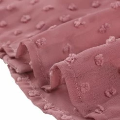 Allegra K Women's Ruffle Neck Polka Dot Button Front Sheer Chiffon Blouse