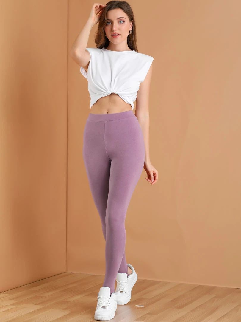 Allegra K Women's Leggings Solid Color Elastic Waistband Stirrup Pants 35 Allegra K Women's Leggings Solid Color Elastic Waistband Stirrup Pants