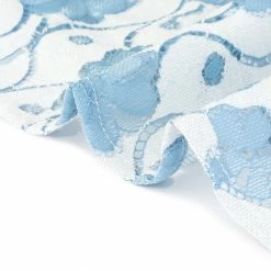 Allegra K Ruffle Crew Neck Crochet Floral Lace Dress