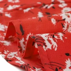 Allegra K Women's Ruffle Stand Collar Belted Floral Keyhole Back Half Lined Elastic Waist Dress