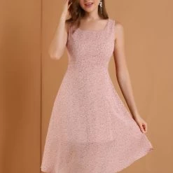 Allegra K Women's Sleeveless Casual Retro Summer Square Neck Print Chiffon Floral Dress 57 Allegra K Women's Sleeveless Casual Retro Summer Square Neck Print Chiffon Floral Dress