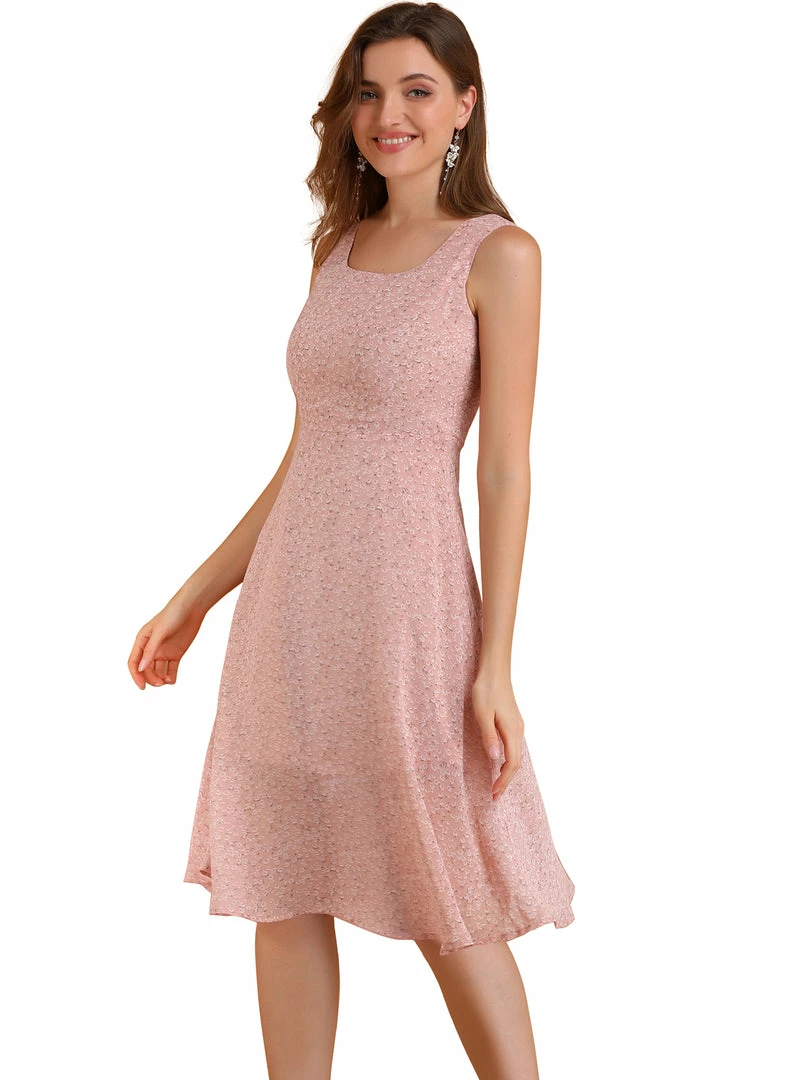 Allegra K Women's Sleeveless Casual Retro Summer Square Neck Print Chiffon Floral Dress 15 Allegra K Women's Sleeveless Casual Retro Summer Square Neck Print Chiffon Floral Dress