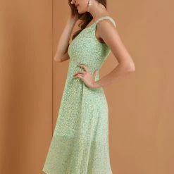 Allegra K Women's Sleeveless Casual Retro Summer Square Neck Print Chiffon Floral Dress 53 Allegra K Women's Sleeveless Casual Retro Summer Square Neck Print Chiffon Floral Dress