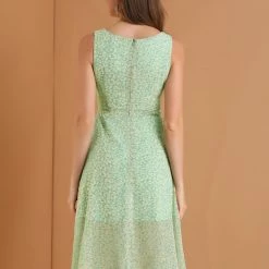 Allegra K Women's Sleeveless Casual Retro Summer Square Neck Print Chiffon Floral Dress 54 Allegra K Women's Sleeveless Casual Retro Summer Square Neck Print Chiffon Floral Dress