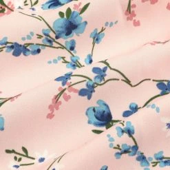 Allegra K Spaghatti Straps Ruffled Sleeves Asymmetrical Floral Dress