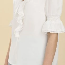 Allegra K Women's Ruffle V Neck Half Bell Sleeve Blouse Summer Vintage Casual Chiffon Peasant Top 165 Allegra K Women's Ruffle V Neck Half Bell Sleeve Blouse Summer Vintage Casual Chiffon Peasant Top