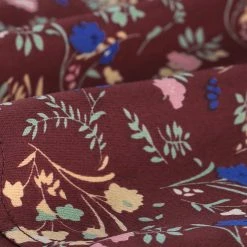 Allegra K Clothing Women Floral Crossover V Neck Petal Sleeves Flowy Dress With Belt