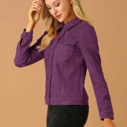 Allegra K Vintage Faux Suede Trucker Jacket