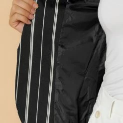 Allegra K Striped 3/4 Sleeves Open Front Notched Lapel Blazer Women 107 Allegra K Striped 3/4 Sleeves Open Front Notched Lapel Blazer Women