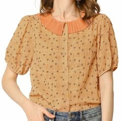 Allegra K Women's Floral Embroidery Blouse Peter Pan Collar Button Down Shirt 46 Allegra K Women's Floral Embroidery Blouse Peter Pan Collar Button Down Shirt