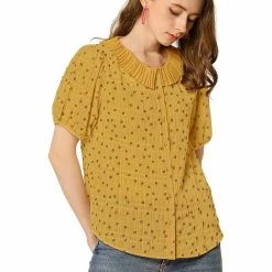 Allegra K Women's Floral Embroidery Blouse Peter Pan Collar Button Down Shirt 42 Allegra K Women's Floral Embroidery Blouse Peter Pan Collar Button Down Shirt