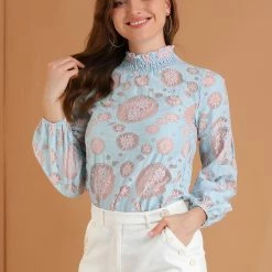 Allegra K Women's Lace Tops Vintage Semi Sheer Long Sleeve Turtleneck Blouses Shirts 48 Allegra K Women's Lace Tops Vintage Semi Sheer Long Sleeve Turtleneck Blouses Shirts