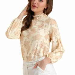 Allegra K Women's Lace Tops Vintage Semi Sheer Long Sleeve Turtleneck Blouses Shirts 41 Allegra K Women's Lace Tops Vintage Semi Sheer Long Sleeve Turtleneck Blouses Shirts
