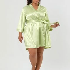 Allegra K Women's Plus Size Sleepwear Mid-Length Self Tie Waist Nightgown