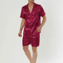 Allegra K Men's Summer Satin Pajama Sets Short Sleeve Nightwear Top And Pants Loungewear Soft Sleepwears 21 Allegra K Men's Summer Satin Pajama Sets Short Sleeve Nightwear Top And Pants Loungewear Soft Sleepwears