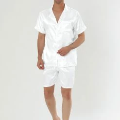 Allegra K Men's Summer Satin Pajama Sets Short Sleeve Nightwear Top And Pants Loungewear Soft Sleepwears 17 Allegra K Men's Summer Satin Pajama Sets Short Sleeve Nightwear Top And Pants Loungewear Soft Sleepwears