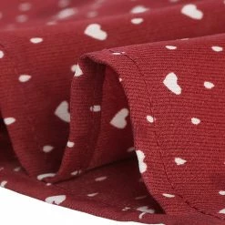 Allegra K Women's Heart Print Dresses Puff Short Sleeve Chiffon Peter Pan Collar A Line Mini Dress