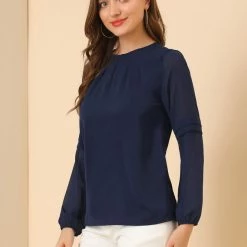 Allegra K Women's Work Office Chiffon Shirt Semi Sheer Long Sleeves Keyhole Neck Elegant Blouse Top 65 Allegra K Women's Work Office Chiffon Shirt Semi Sheer Long Sleeves Keyhole Neck Elegant Blouse Top