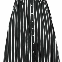 Allegra K Women's Stripes Button Front Elastic Back A Line Midi Skirt 82 Allegra K Women's Stripes Button Front Elastic Back A Line Midi Skirt