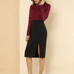 Allegra K Sheer Long Sleeves Flower Embroidery Lace Top 27 Allegra K Sheer Long Sleeves Flower Embroidery Lace Top