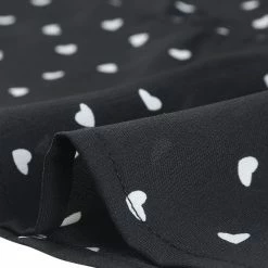 Allegra K Women's Ruffled Neck Half Sleeve Summer Polka Dot Blouse Tops