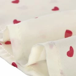 Allegra K Women's Ruffled Neck Half Sleeve Summer Polka Dot Blouse Tops