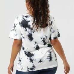 Allegra K Women's Top Short Sleeves V Neck Lightweight Casual Tie Dye T Shirt Tops 26 Allegra K Women's Top Short Sleeves V Neck Lightweight Casual Tie Dye T Shirt Tops